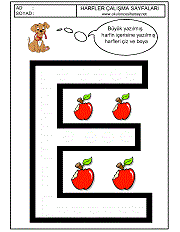 e harfi çizgi çalışması